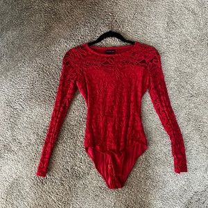 Red la w body suit